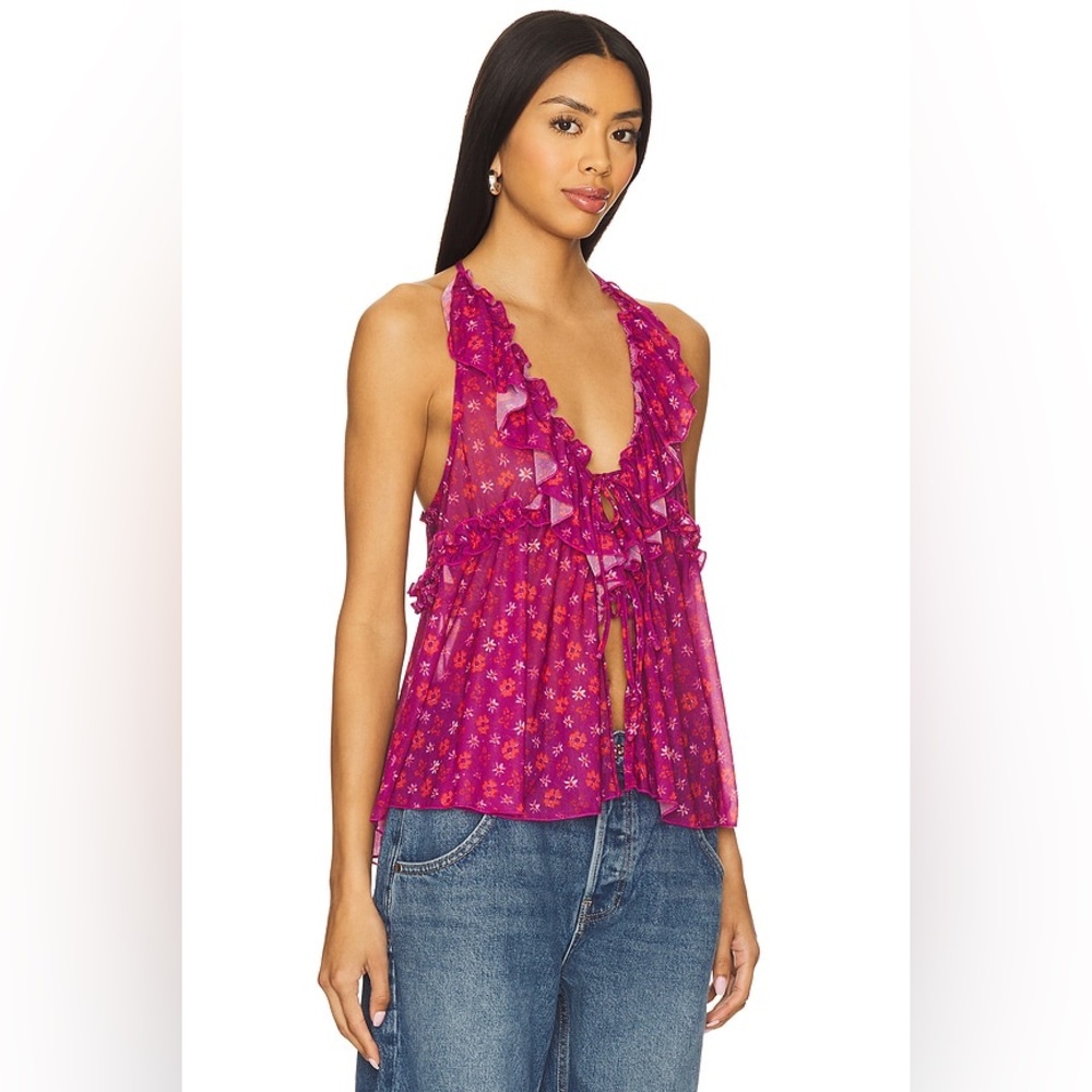 Free People Fearless Knit Tank in Dragonfruit Combo
